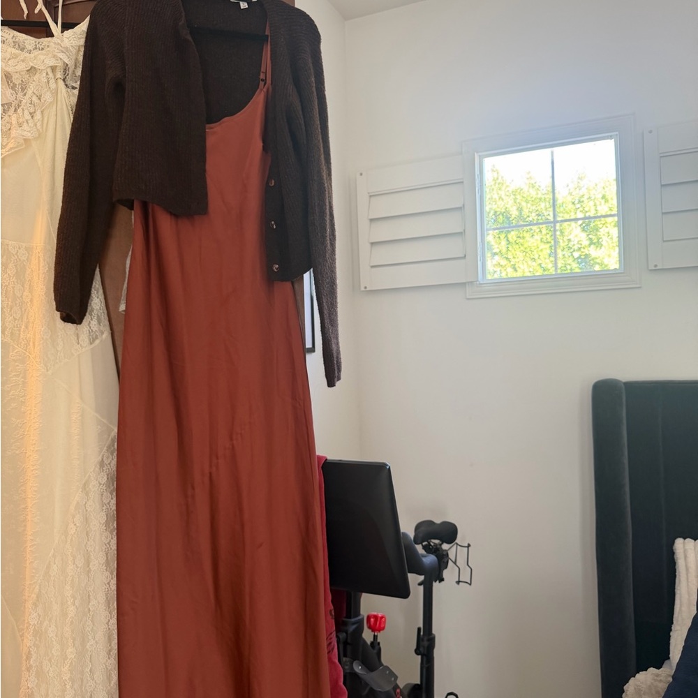 Elegant Brown Slip Dress